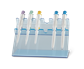 SOPORTE DE ACRÍLICO AZUL P/PIPETAS INCLINADO 6 LUG