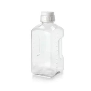 FRASCO PETG 1LT TRANSPARENTE CUADRADO ESTERIL C/TAPON DE ROSCA HDPE P/MEDIOS DE CULTIVO PAQUETE C/12 PIEZAS NALGENE SKU: 2019-1000