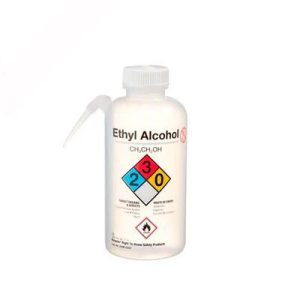 PIZETA (FRASCO LAVADOR) 500ML ALCOHOL ETILICO, BOCA ANGOSTA SALIDA LATERAL C/TAPA BLANCA, ETIQUETA GHS, LDPE PAQUETE C/2 PIEZAS - NALGENE SKU: 2436-0502