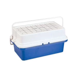 HIELERA DE POLICARBONATO AZUL P/12 TUBOS 0.2-0.5ML (3X4) C/TAPA TRANSPARENTE -20°C - NALGENE SKU: 5115-0012