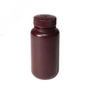 FRASCO POLIETILENO ALTA DENSIDAD 500ML AMBAR BOCA ANCHA ECONOMICO C/TAPON DE ROSCA POLIPROPILENO C/3 - NALGENE SKU: DS2185-0016