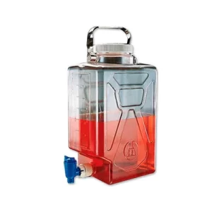 GARRAFON (BIDON) DE POLICARBONATO TRANSPARENTE 9LT RECTANGULAR C/LLAVE, ASA Y TAPON DE ROSCA - NALGENE SKU: 2322-0020