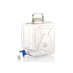 GARRAFON (BIDON) DE POLICARBONATO TRANSPARENTE 20LT RECTANGULAR C/LLAVE, ASA Y TAPON DE ROSCA - NALGENE SKU: 2322-0050