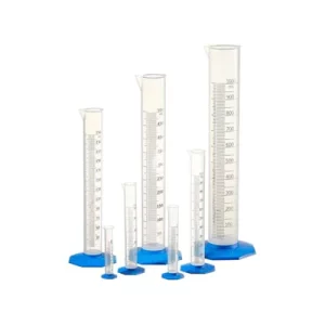 PROBETA (MEDIDA CILINDRICA) DE PLASTICO GRADUADA EN PAQUETE C/VOLUMENES DE 10, 25, 50, 100, 250, 500ML, 1LT) C/BASE AZUL - NALGENE SKU: 3662-1234