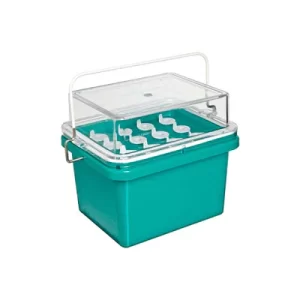 HIELERA DE POLICARBONATO AZUL P/32 TUBOS 0.2/0.5ML C/TAPA BLANCA RELLENA DE GEL 0°C - NALGENE SKU: DS5116-0032