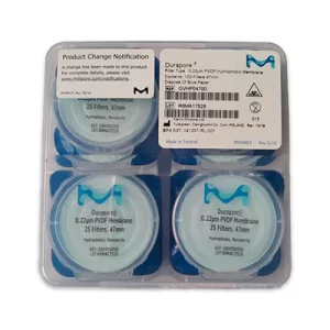 MEMBRANA FILTRANTE PVDF 47MM, 0.22UM DURAPORE HIDROFOBA BLANCA SUPERFICIE LISA - MILLIPORE SKU: GVHP04700